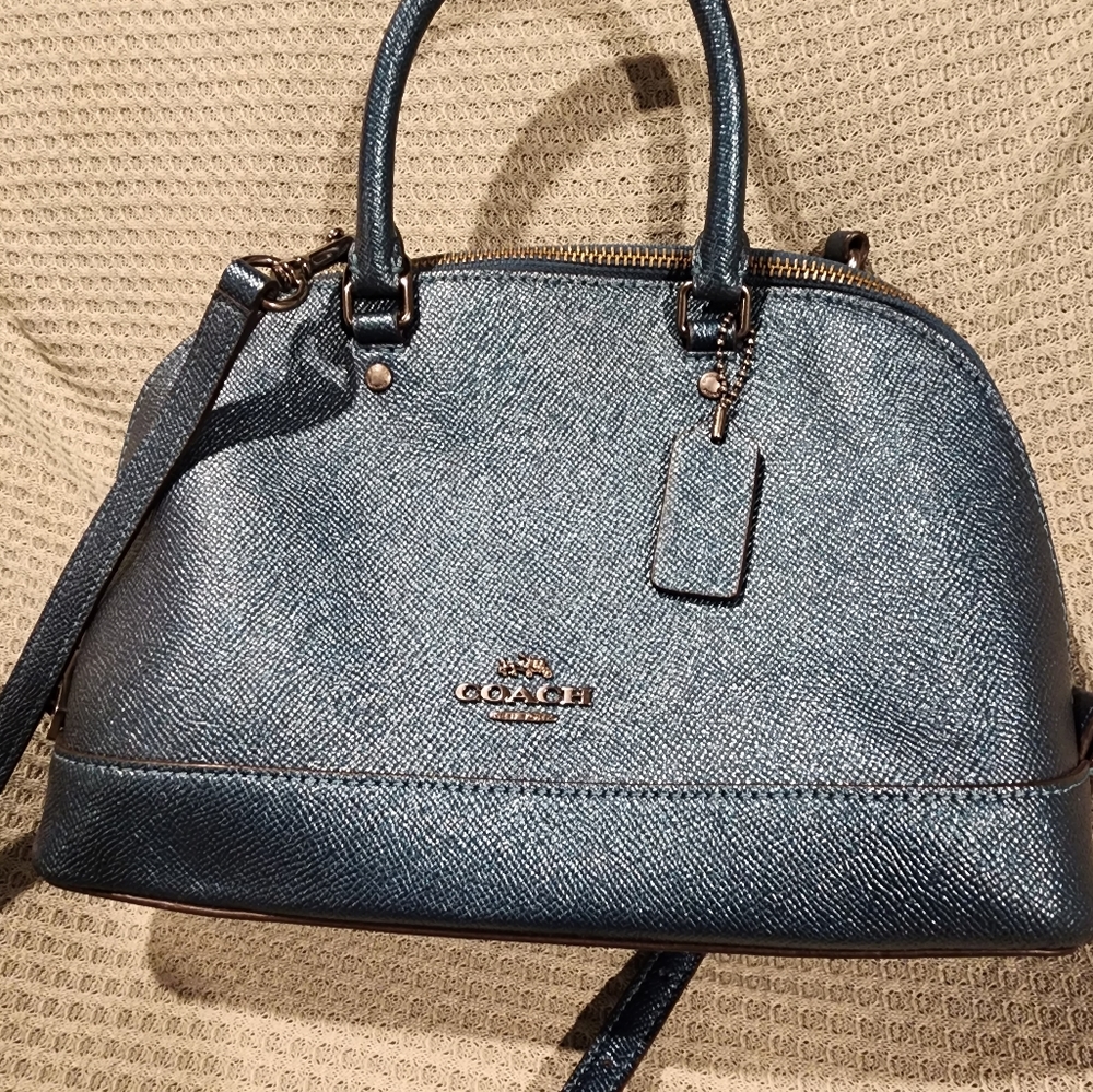 Coach Metallic Teal Sierra Satchel